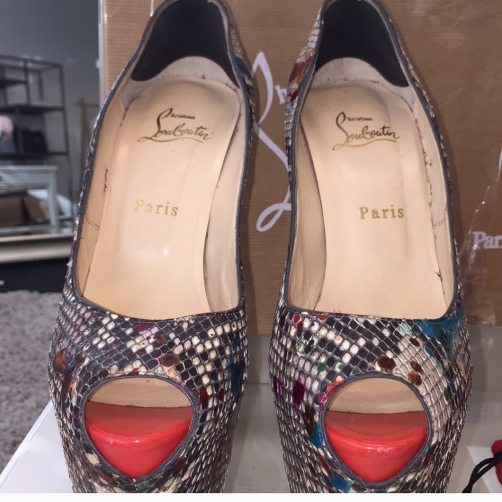 Christian Louboutin Multi Color Snakeskin Heels